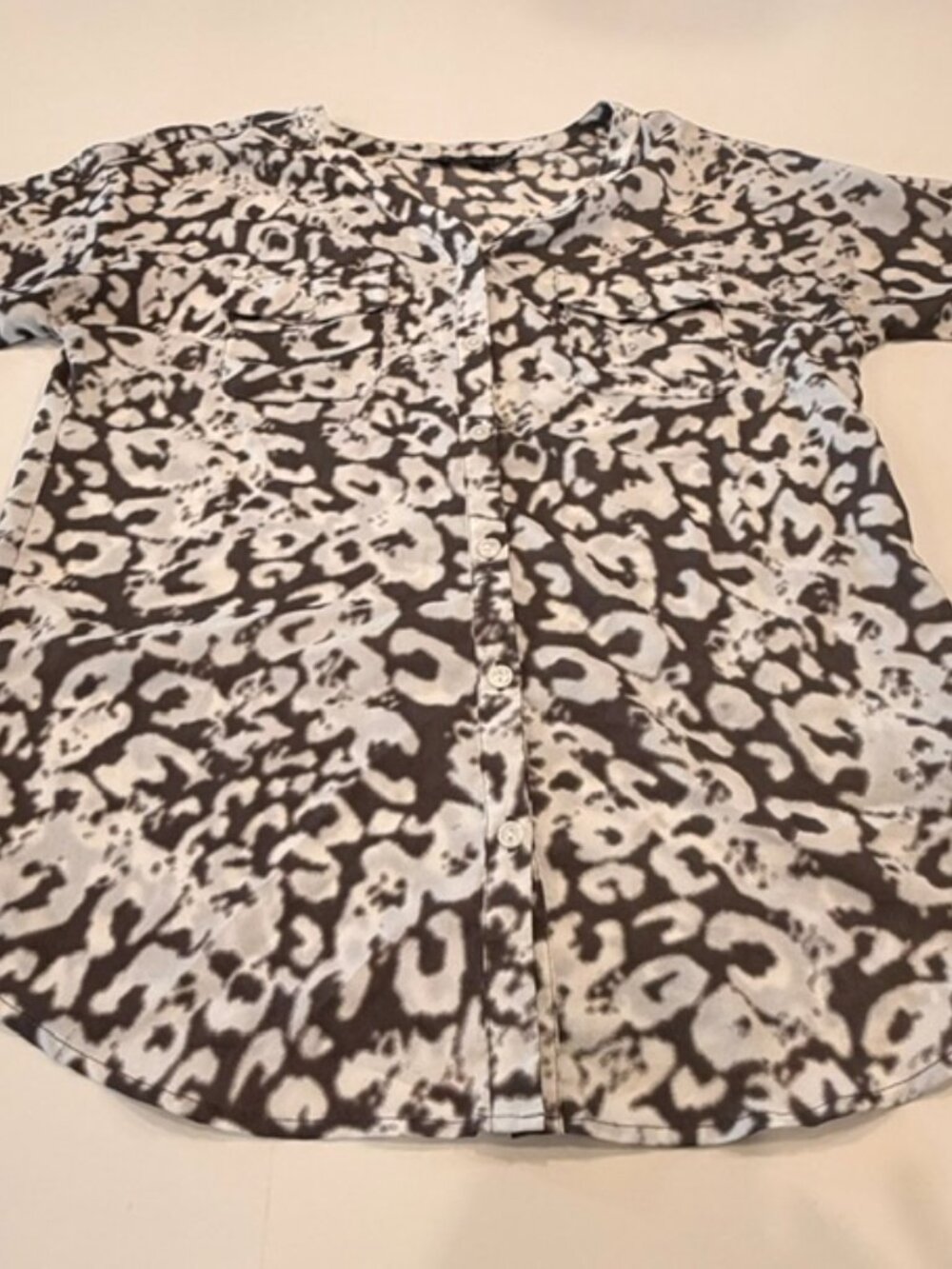 The Limited Women's Abstract Animal Print Button Front Blouse – Size XS